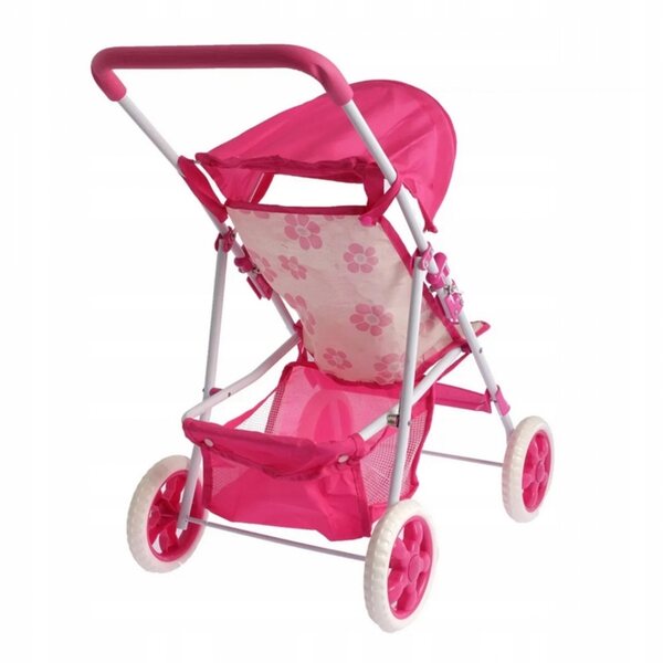 Woopie Royal Puppenwagen mit stabilem Rahmen und Blumendesign