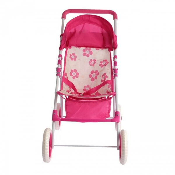 Woopie Royal Puppenwagen mit stabilem Rahmen und Blumendesign