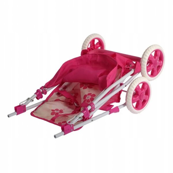 Woopie Royal Puppenwagen mit stabilem Rahmen und Blumendesign