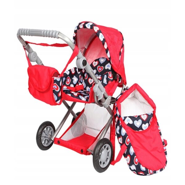 Tiefer Kinderwagen für Teddies-Magda-Puppen mit Anpassungen und Zubehör