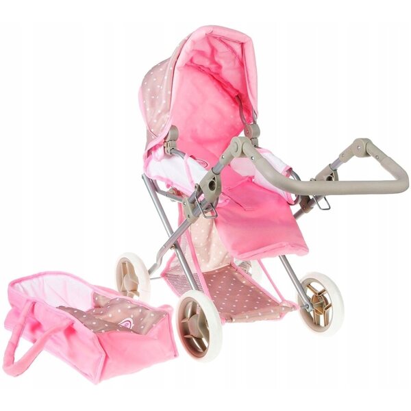 Passeggino per bambole 3 in 1 Smily Play Bambolina con borsa e marsupio