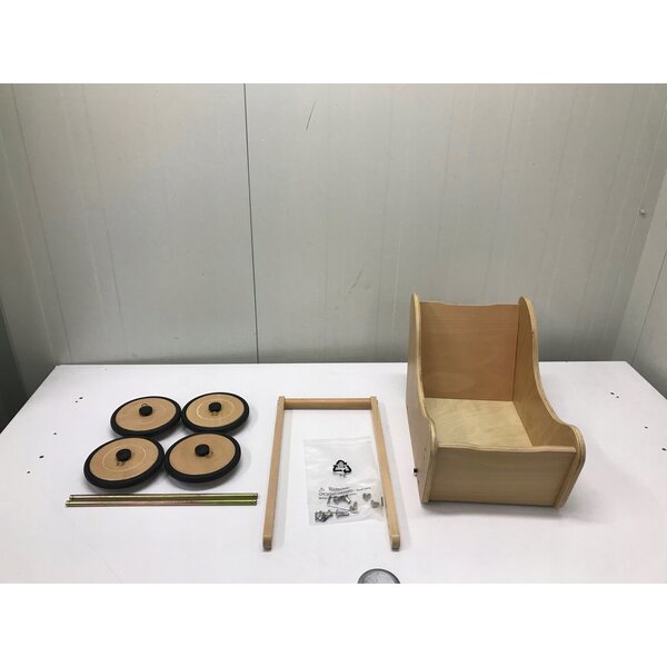 Pinolino Sarah tiefer Puppenwagen aus stabilem Holz mit verstellbarer Bremse
