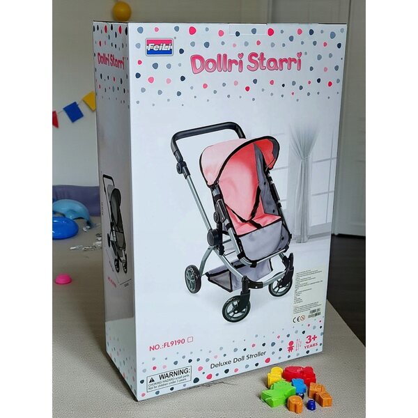 Ramiz Pink 2 in 1 tiefer Puppenwagen – Gondel und faltbarer Kinderwagen