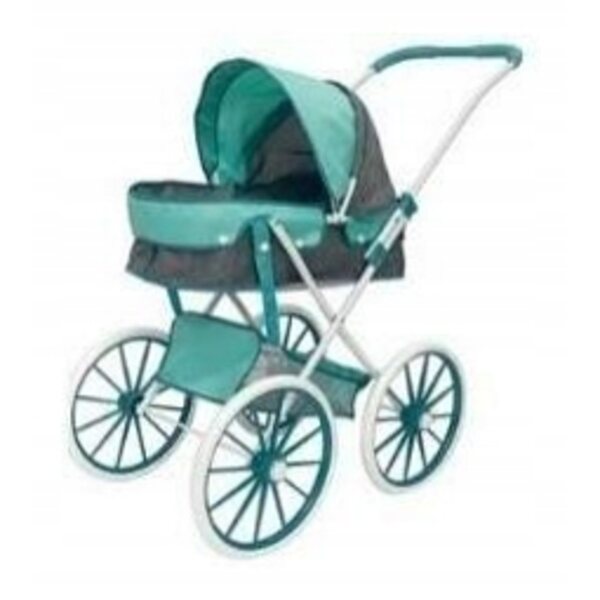 Madej grau-mint Puppenwagenwagen ab 3 Jahren mit großen Rädern