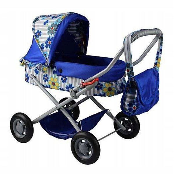 Teddies Ewa tiefer Spielzeug-Kinderwagen aus Metall für Puppen ab 3 Jahren