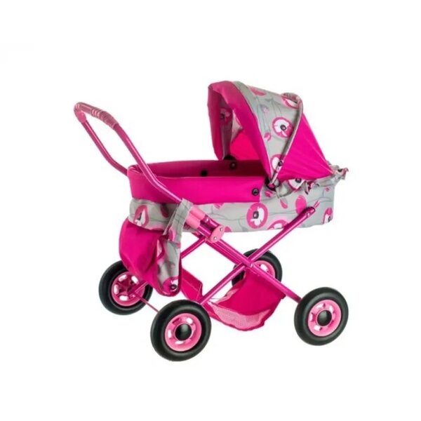 Teddies Ewa tiefer Spielzeug-Kinderwagen aus Metall für Puppen ab 3 Jahren