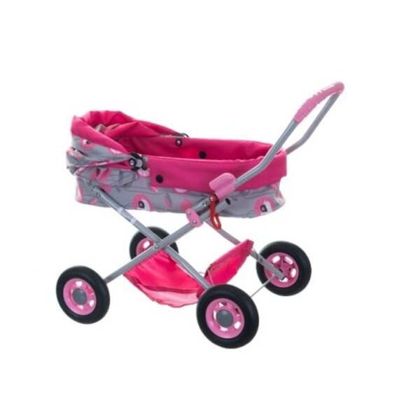Teddies Ewa tiefer Spielzeug-Kinderwagen aus Metall für Puppen ab 3 Jahren
