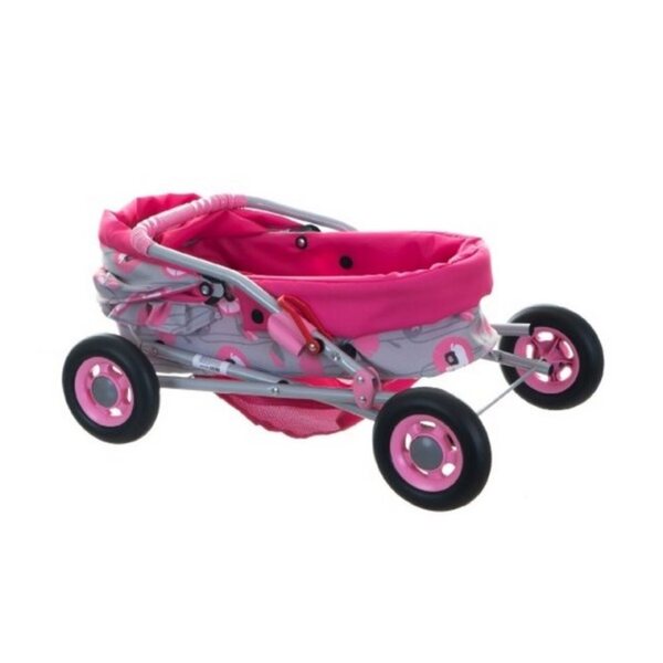 Teddies Ewa tiefer Spielzeug-Kinderwagen aus Metall für Puppen ab 3 Jahren