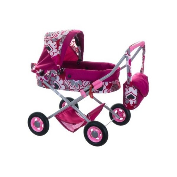 Teddies Ewa tiefer Spielzeug-Kinderwagen aus Metall für Puppen ab 3 Jahren