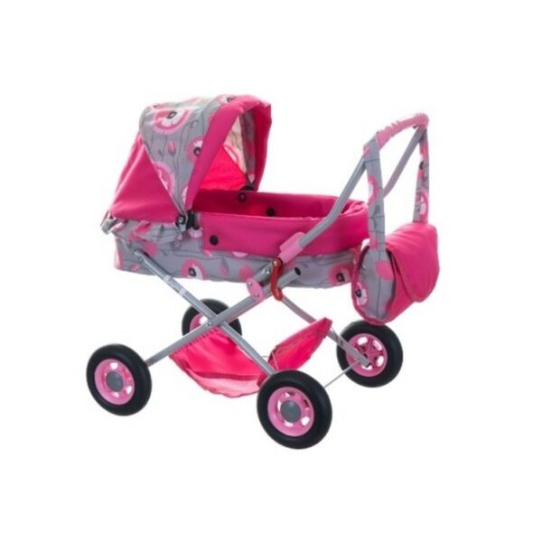 Teddies Ewa tiefer Spielzeug-Kinderwagen aus Metall für Puppen ab 3 Jahren