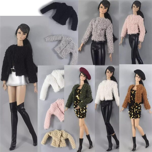 Kleidung für 29,2-cm-Puppe, 3-teiliges Set, Winterkleidung, Plüsch-Pailletten