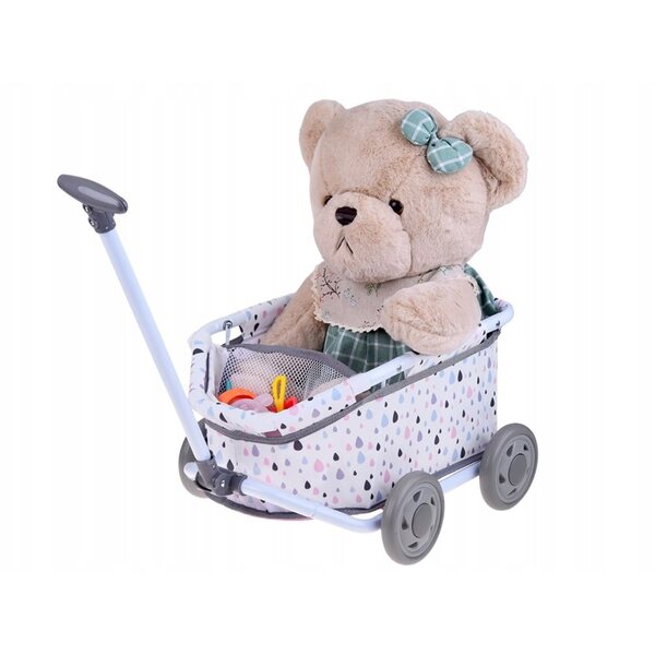 JokoMisiada ZA5919 tiefer Puppenwagen mit Pastell-Design und Anhängerfunktion