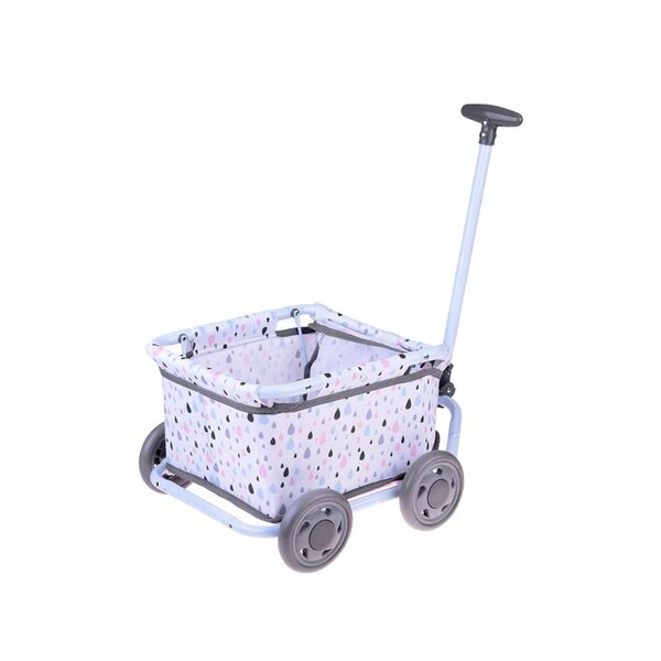 JokoMisiada ZA5919 tiefer Puppenwagen mit Pastell-Design und Anhängerfunktion