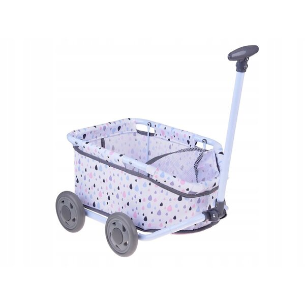 JokoMisiada ZA5919 tiefer Puppenwagen mit Pastell-Design und Anhängerfunktion