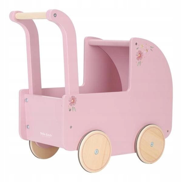 Little Dutch Kinderwagen aus FSC-Holz mit Bettwäsche für Puppen – Spielen und Lernen