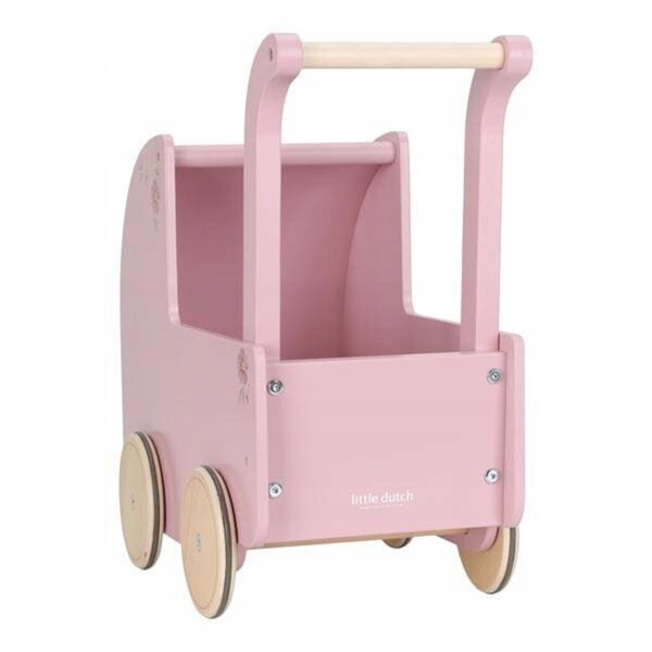 Little Dutch Kinderwagen aus FSC-Holz mit Bettwäsche für Puppen – Spielen und Lernen