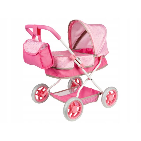 Verspielter tiefer Kinderwagen für Puppen, ideal für Kinder ab 3 Jahren