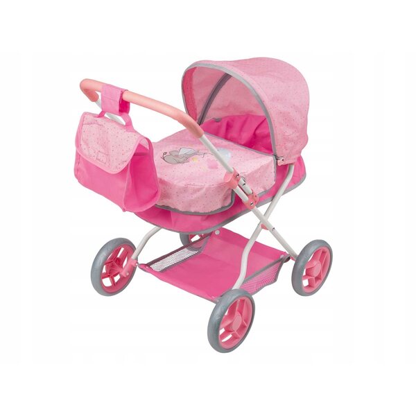 Verspielter tiefer Kinderwagen für Puppen, ideal für Kinder ab 3 Jahren