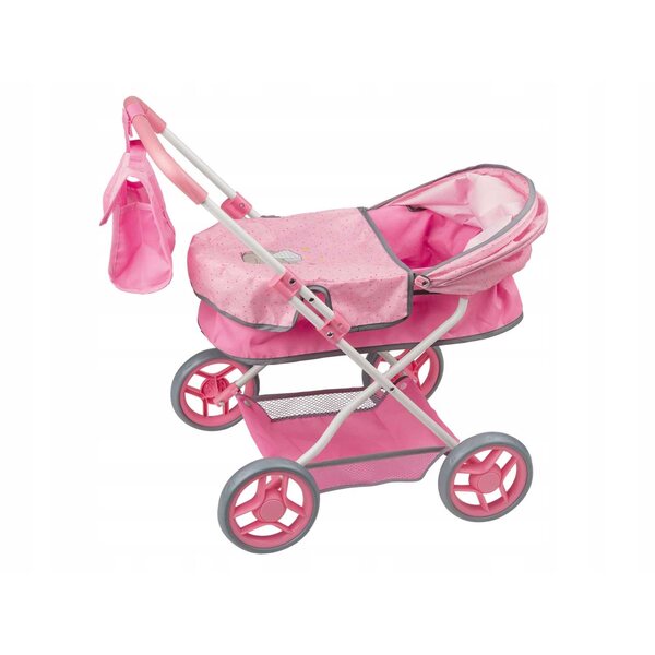 Verspielter tiefer Kinderwagen für Puppen, ideal für Kinder ab 3 Jahren