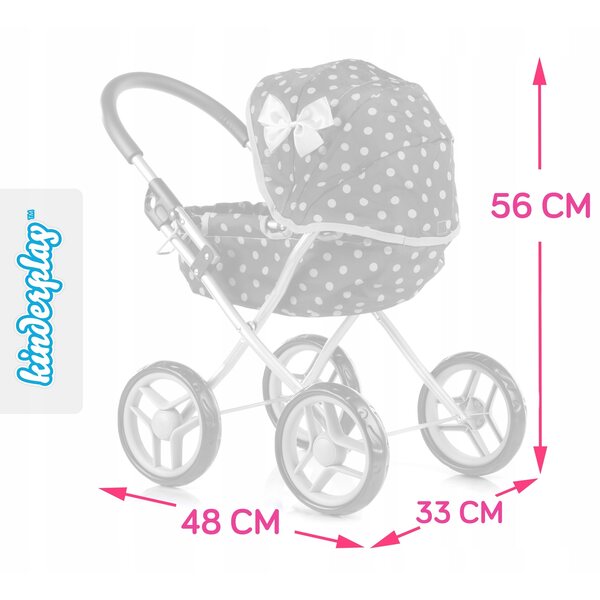 Tiefer Kinderwagen für Kinderplay KP0260 Puppen mit Aluminiumstruktur
