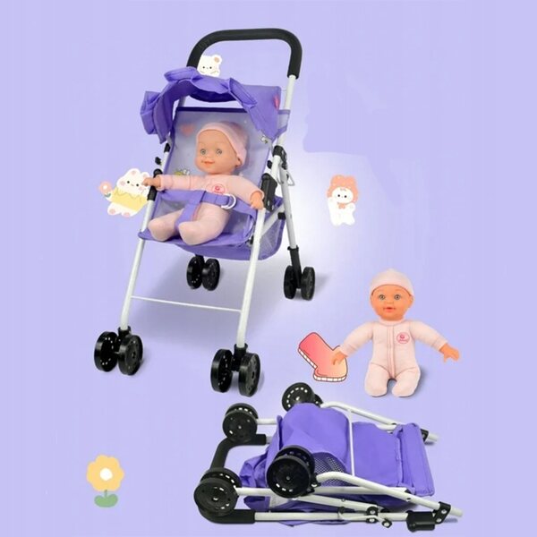 Passeggino per bambole Atlanta 45 con bambola, ideale per bambini oltre 3 anni