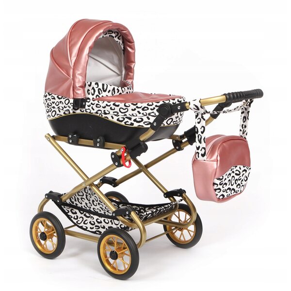 Nicol Glamour tiefer Puppenwagen mit goldener Metallstruktur