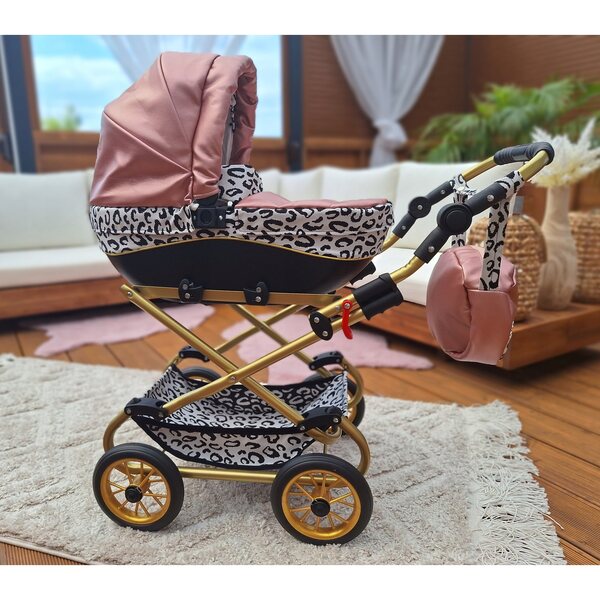 Nicol Glamour tiefer Puppenwagen mit goldener Metallstruktur