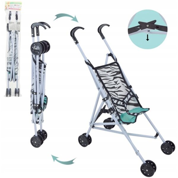 Großer faltbarer und farbenfroher Bigtoys 52 cm Puppenwagen