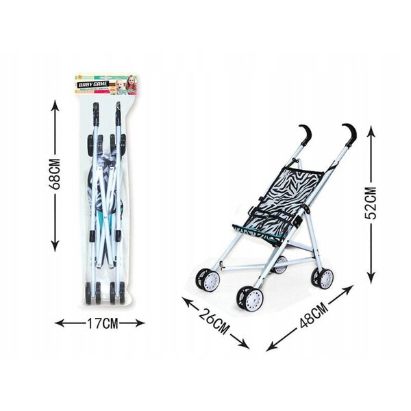 Großer faltbarer und farbenfroher Bigtoys 52 cm Puppenwagen
