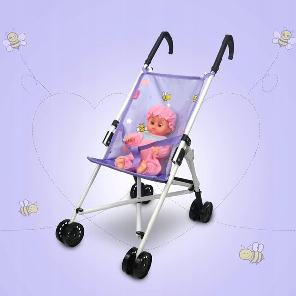 58 cm tiefer Puppenwagen mit stabilem und klappbarem Sicherheitsgurt