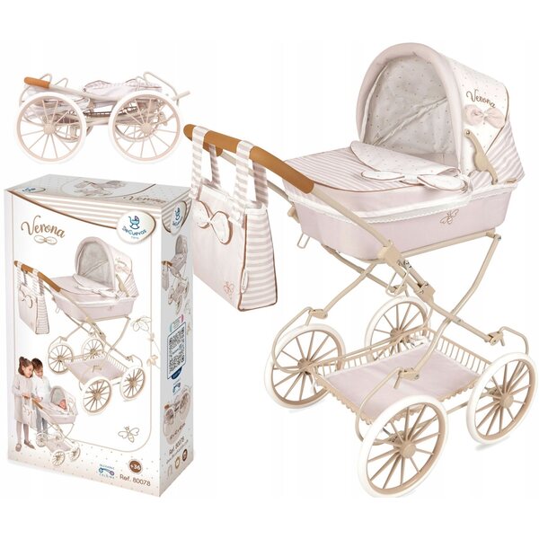 DeCuevas Verona faltbarer Puppenwagen mit Tasche und Verdeck