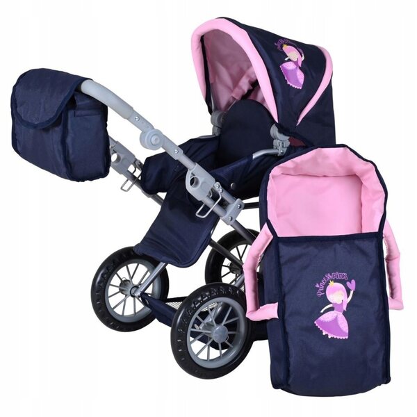 Knorr Toys Ruby 3-in-1-Puppenwagen mit verstellbarem Riemen und Schaumstoffrädern