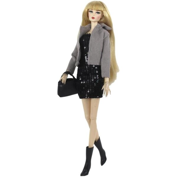 Kleidung für 30 cm große amerikanische Puppe – Freizeitkleidung, Paillettenröcke und Accessoires BJD 1/6