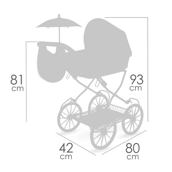 Diep opvouwbare kinderwagen voor DeCuevas Tulipe poppen met accessoires 2025