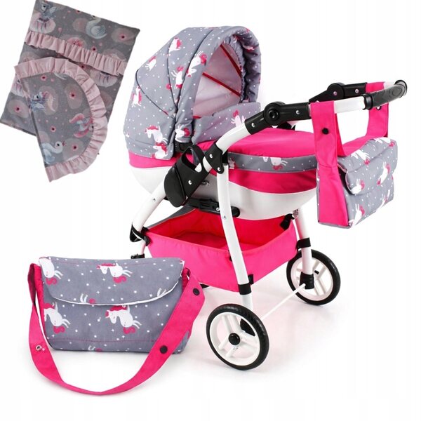 Adbor LILY SPORT LS-24 tiefer Puppenwagen mit kostenlosem Wäscheset
