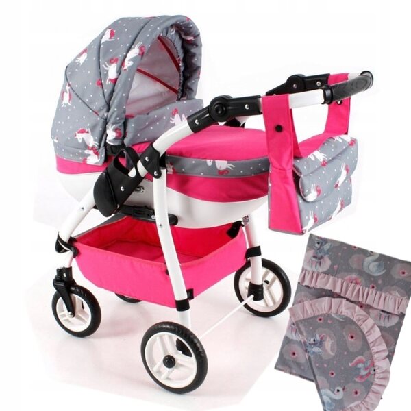 Adbor LILY SPORT LS-24 tiefer Puppenwagen mit kostenlosem Wäscheset