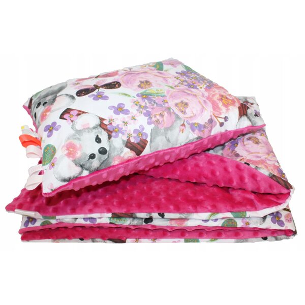Bettwäscheset für Milon-Puppen Koala und Blumen 25x35 cm, 2 in 1
