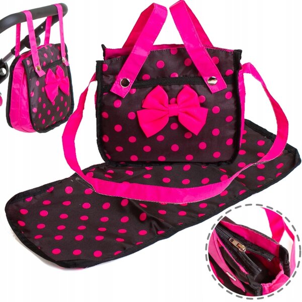 3-in-1-Set für Puppen mit Kinderwagen, Kinderbett, Tasche und Doris-Zubehör