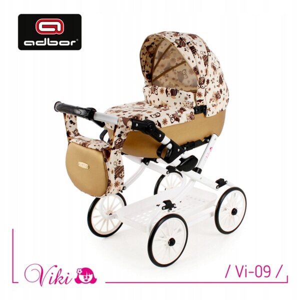 Adbor Viki Puppenwagen, tief zusammenklappbar, mehrfarbig