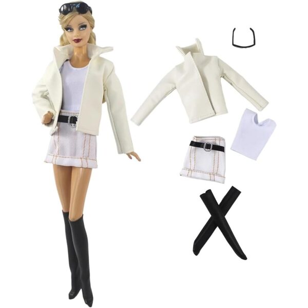 Set 5 vestiti per bambola 29,2 cm - giacca, top, pantaloni, gonne, abiti casual