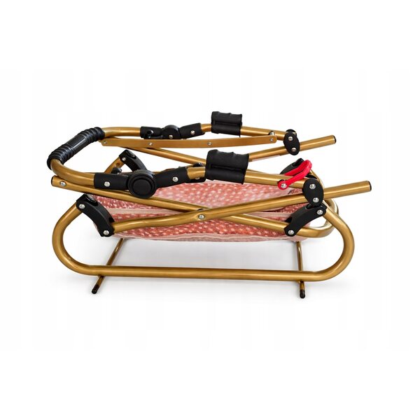 Großer Puppenwagen Nicol Retro W-24 Jelonki Cremefarbenes Öko-Leder