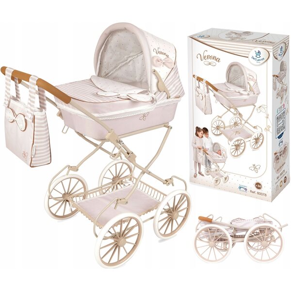Passeggino per bambole pieghevole profondo Verona DeCuevas Toys, perfetto per bambini dai 3 anni in su
