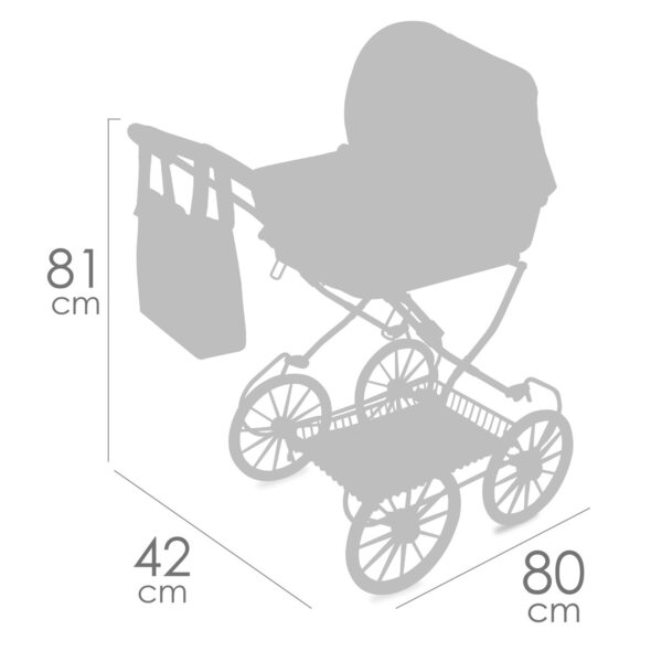 Passeggino per bambole pieghevole profondo Verona DeCuevas Toys, perfetto per bambini dai 3 anni in su
