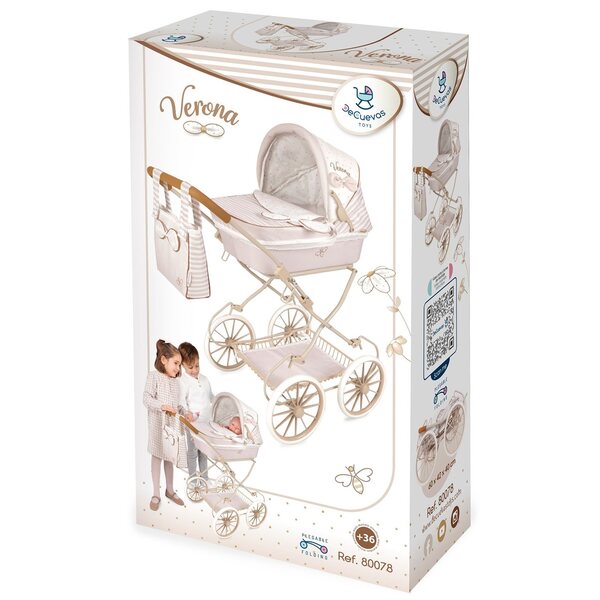 Passeggino per bambole pieghevole profondo Verona DeCuevas Toys, perfetto per bambini dai 3 anni in su