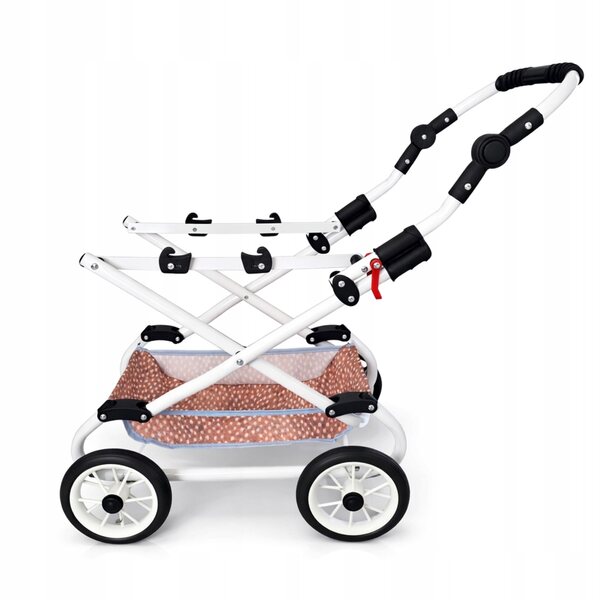 Diepe poppenwagen Nicol Premium W-09 Jelonki Blauw eco-leer