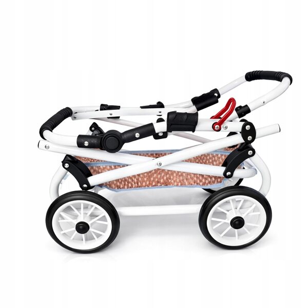 Diepe poppenwagen Nicol Premium W-09 Jelonki Blauw eco-leer