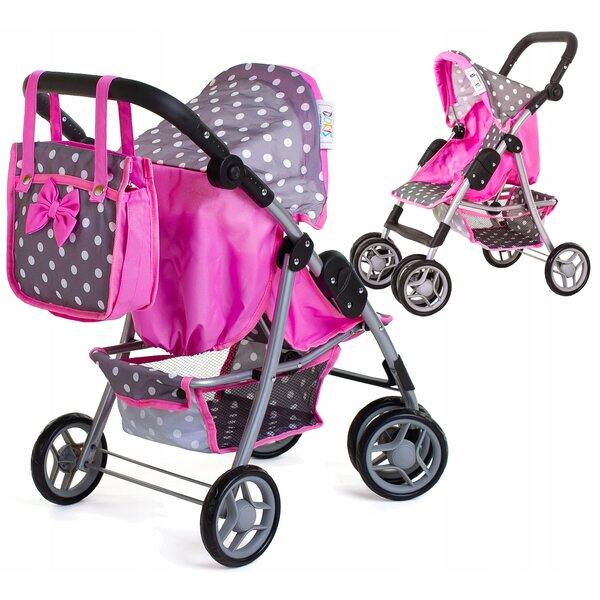 Puppenwagen Doris DM9352, modernes Design für Mädchen ab 3 Jahren