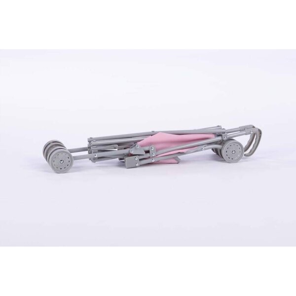 To-ma Lily Leichter, zusammenklappbarer Puppenwagen in Rosa und Grau