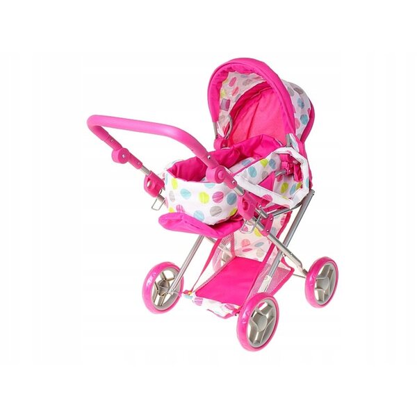 Diepe houten kinderwagen voor Adar-poppen met accessoires en kinderwagenfunctie