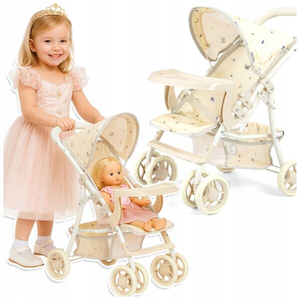 Magical Nature Pastel Puppenwagen mit Tablett und Lenkrädern